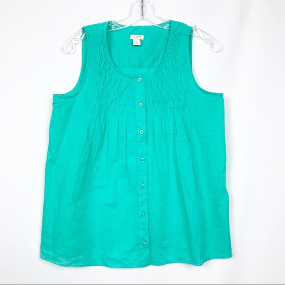 J. Crew Green Sleeveless Blouse Sz 0 - Picture 5 of 5